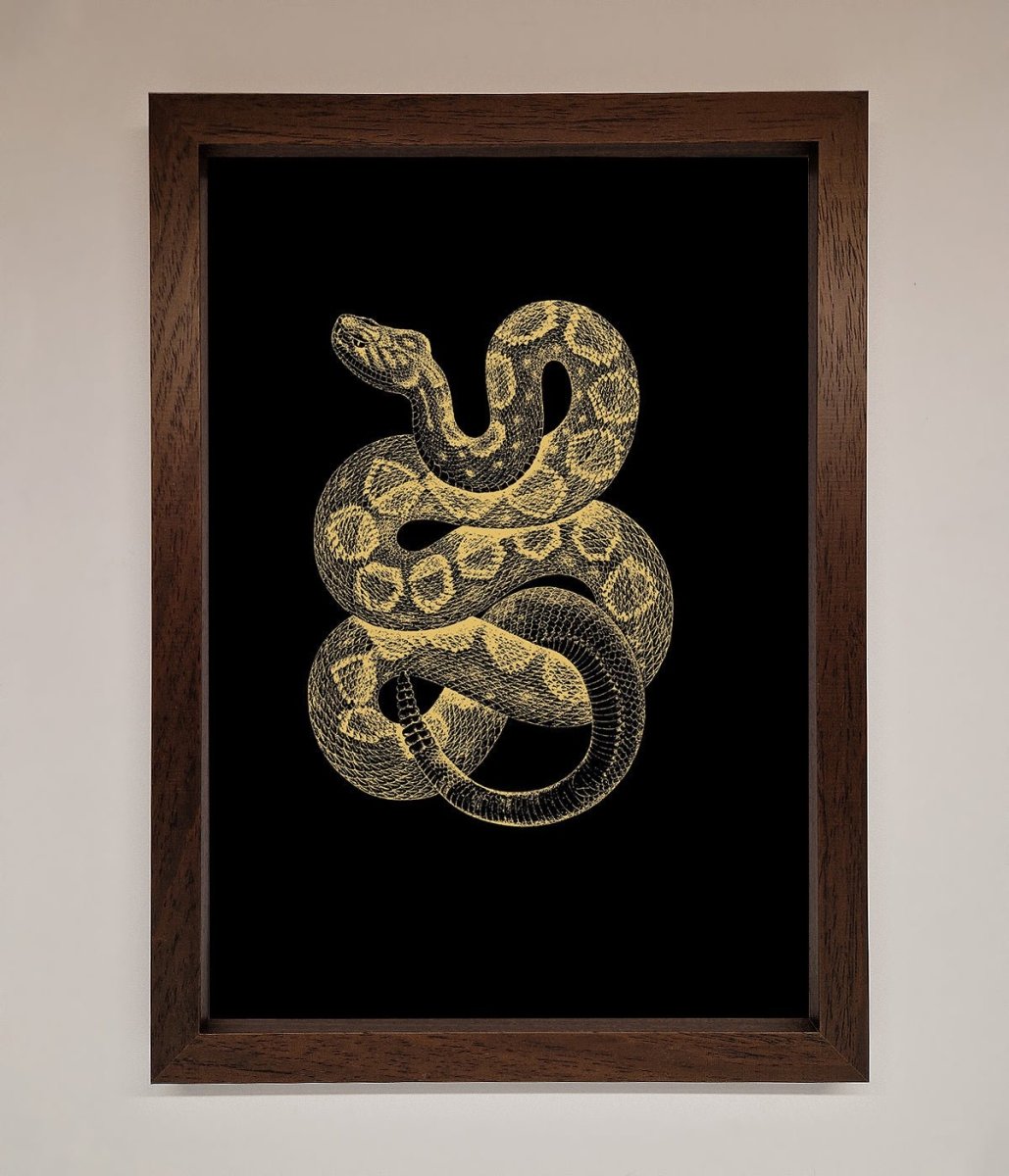 Golden Serpent Framed Wall Art