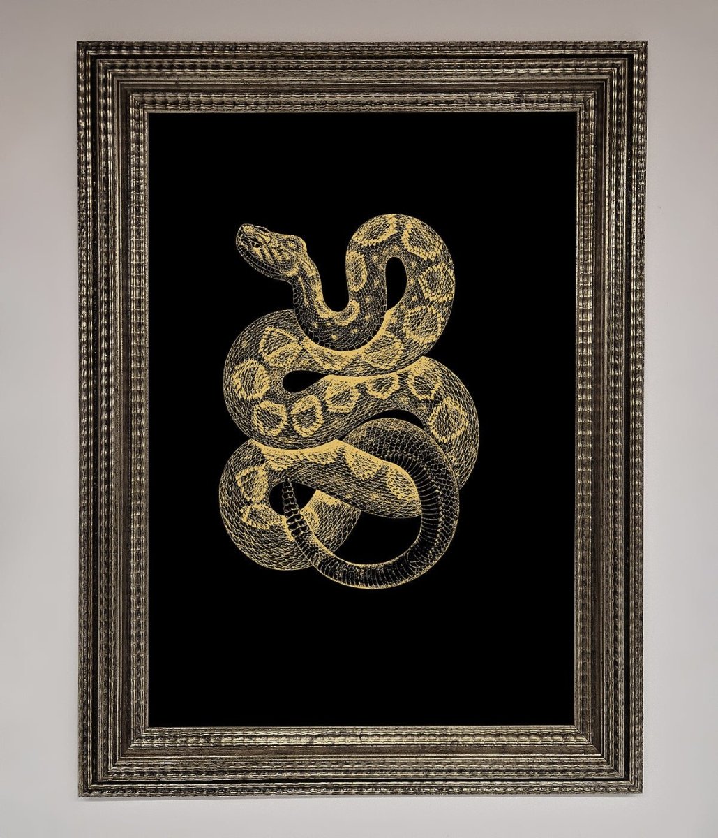 Golden Serpent Framed Wall Art