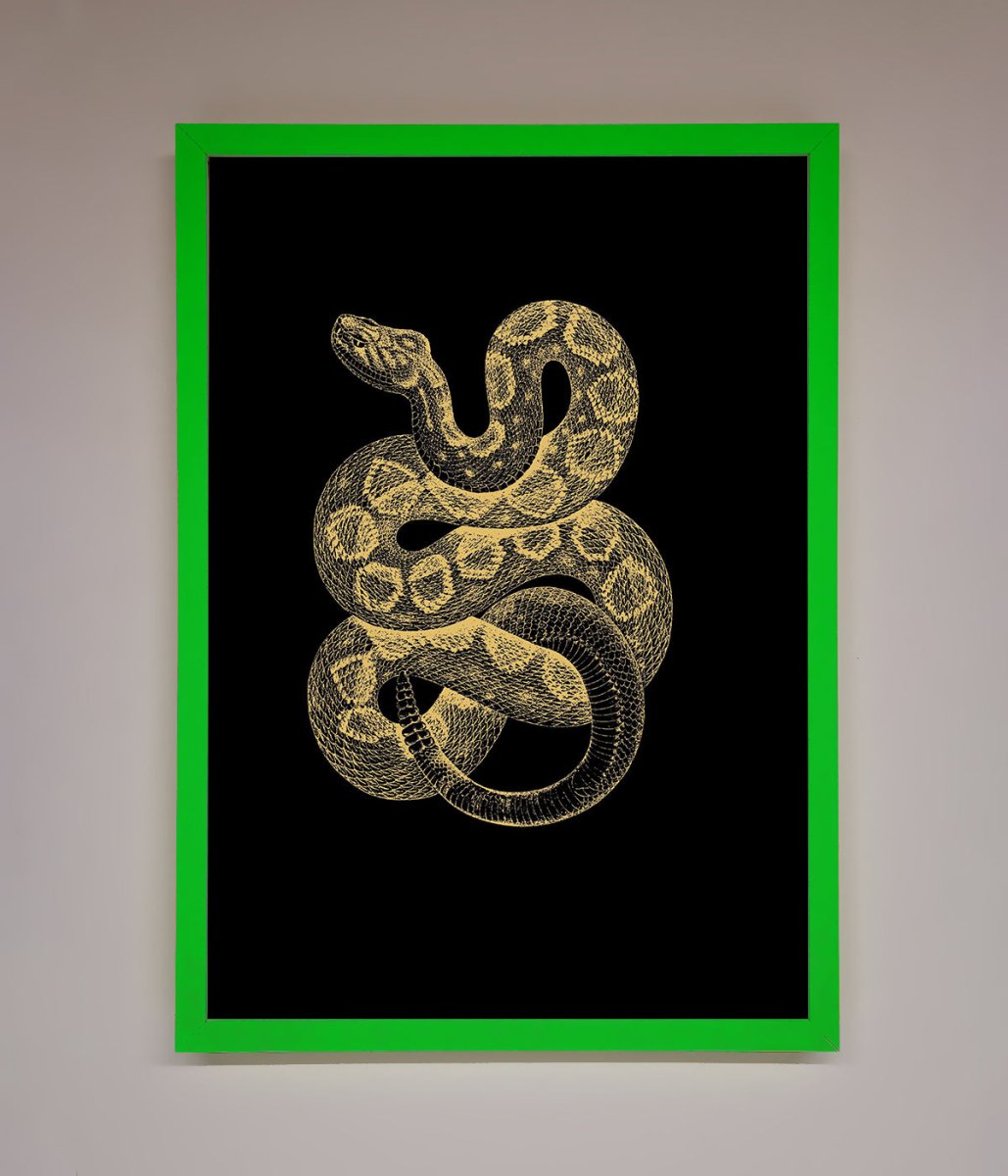 Golden Serpent Framed Wall Art