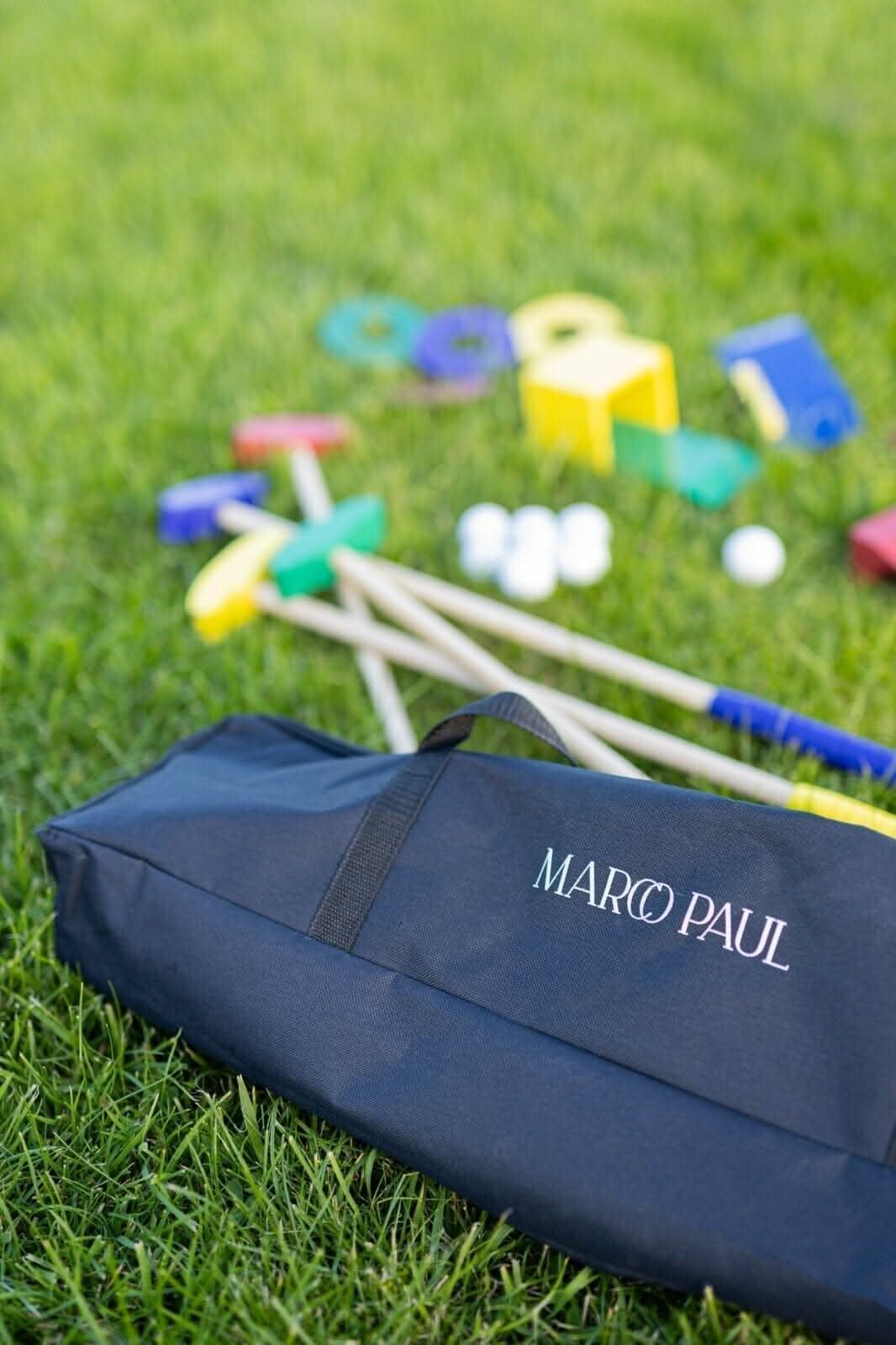 Kids Wooden Golf Set with Clubs Balls Ramps & Carry Bag