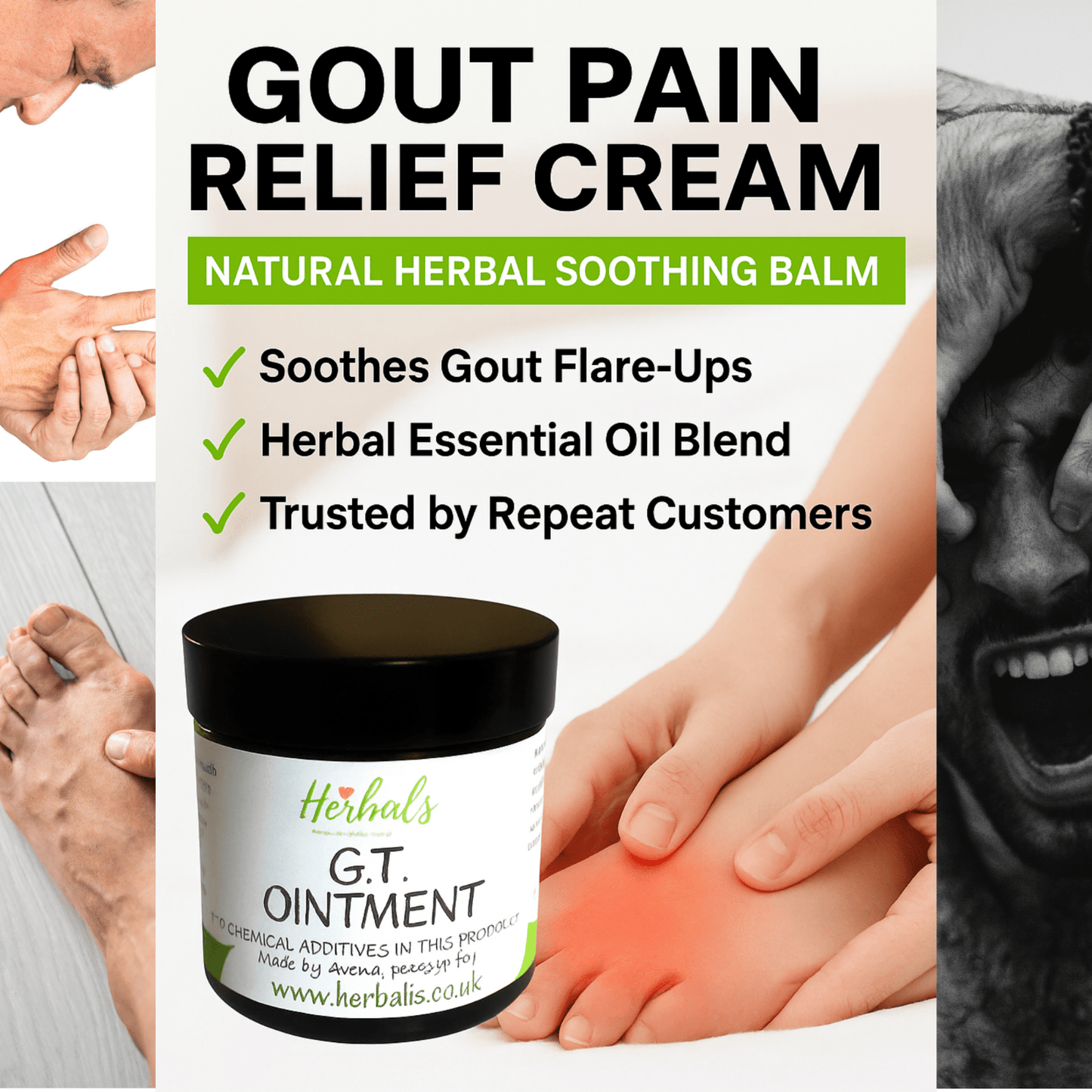 Gout Relief Cream Natural Herbal Balm – Arthritis Pain Ointment UK Handmade