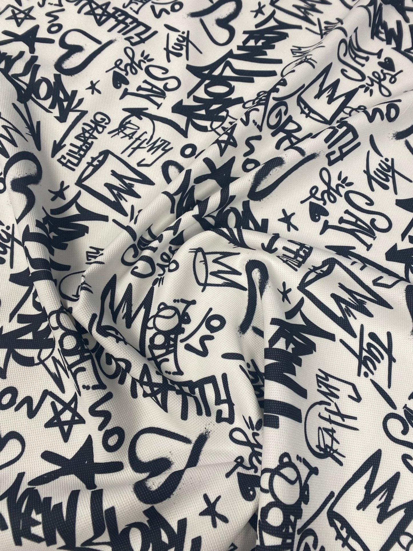 Graffiti Pattern Activewear Fabric by Metre