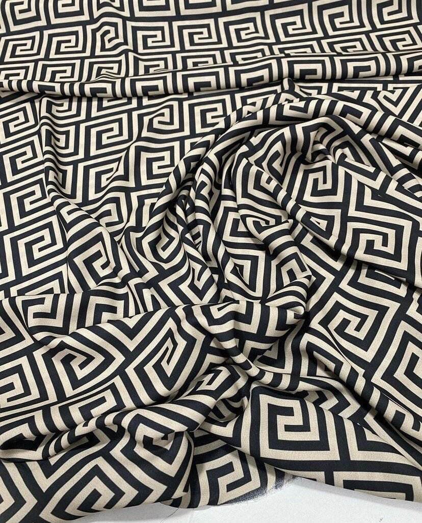 Greek Key Design Fabric by Metre