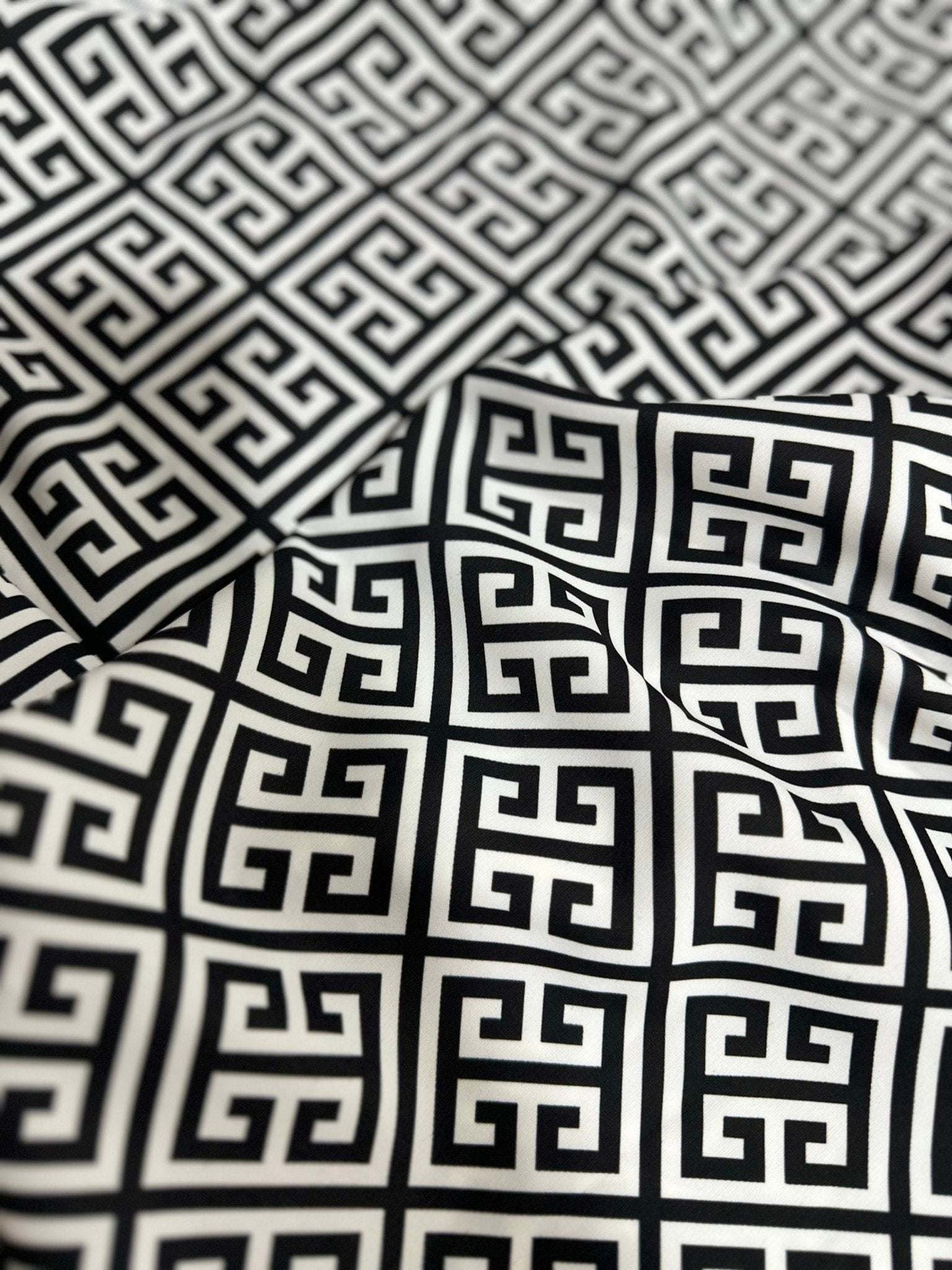 Greek Key Pattern Fabric Sold by Metre