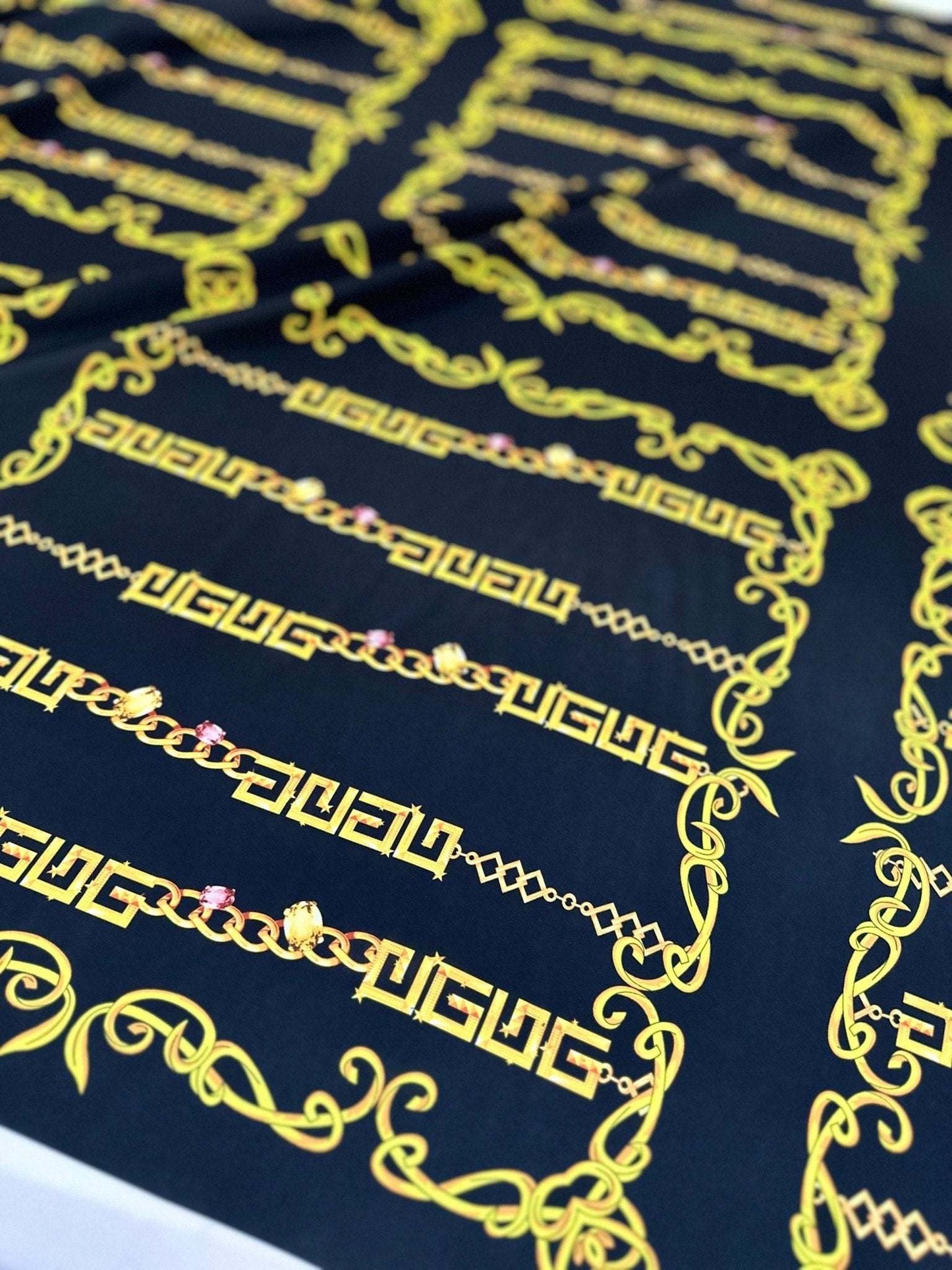 Gold Greek Key Fabric by Metre