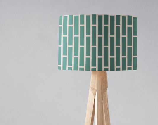 Green and Beige Geometric Lampshade
