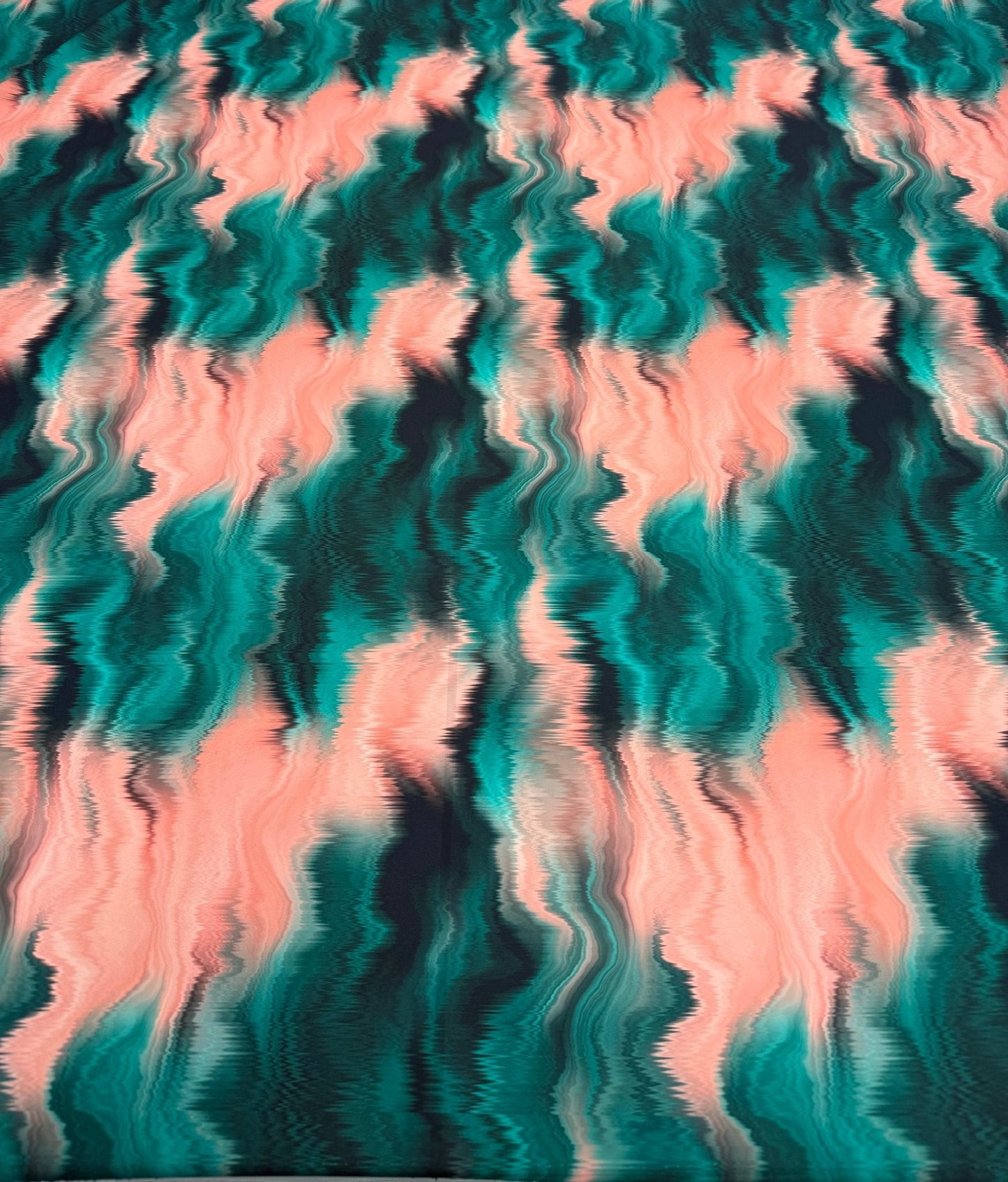Green and Pink PatternTie Dye Fabric By Metre