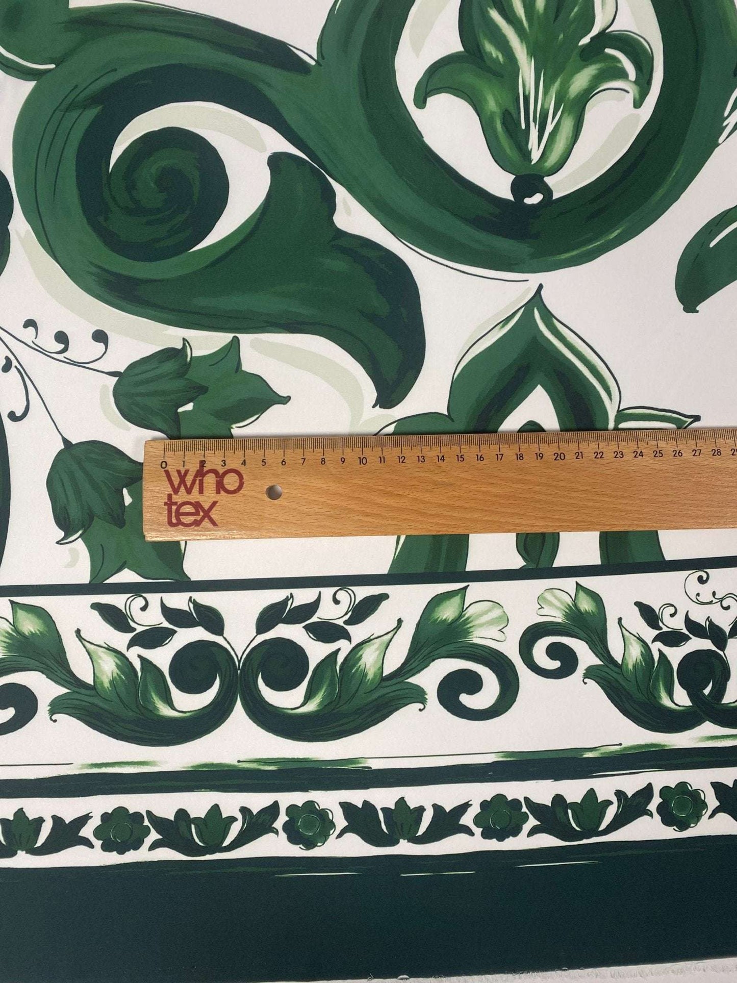 Green Baroque Floral Fabric by Metre