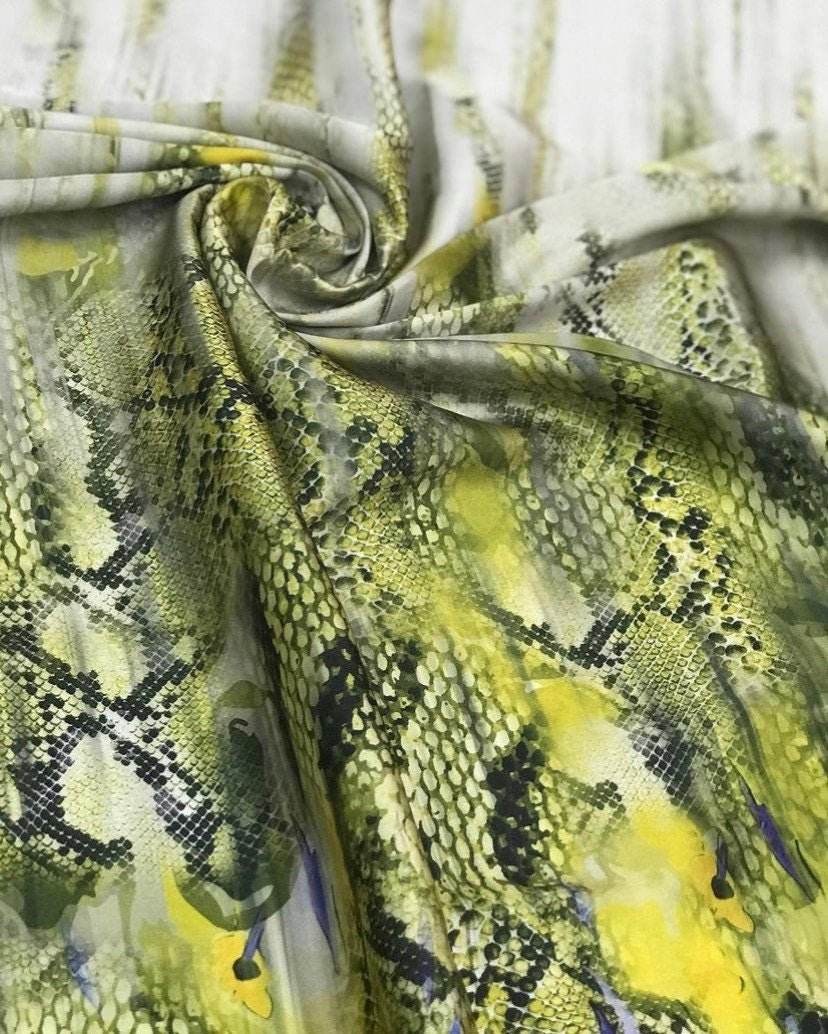 Green Snake Skin Fabric Sold by Metre