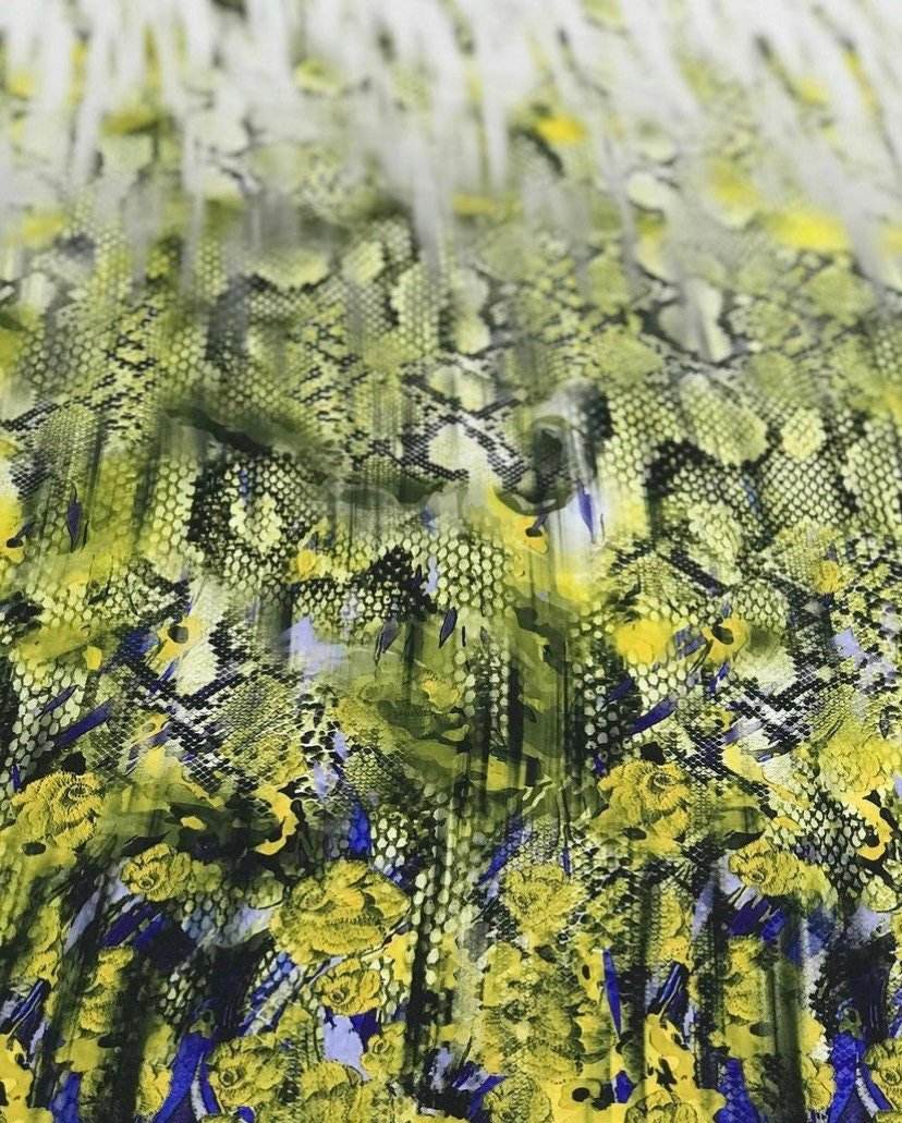 Green Snake Skin Fabric Sold by Metre