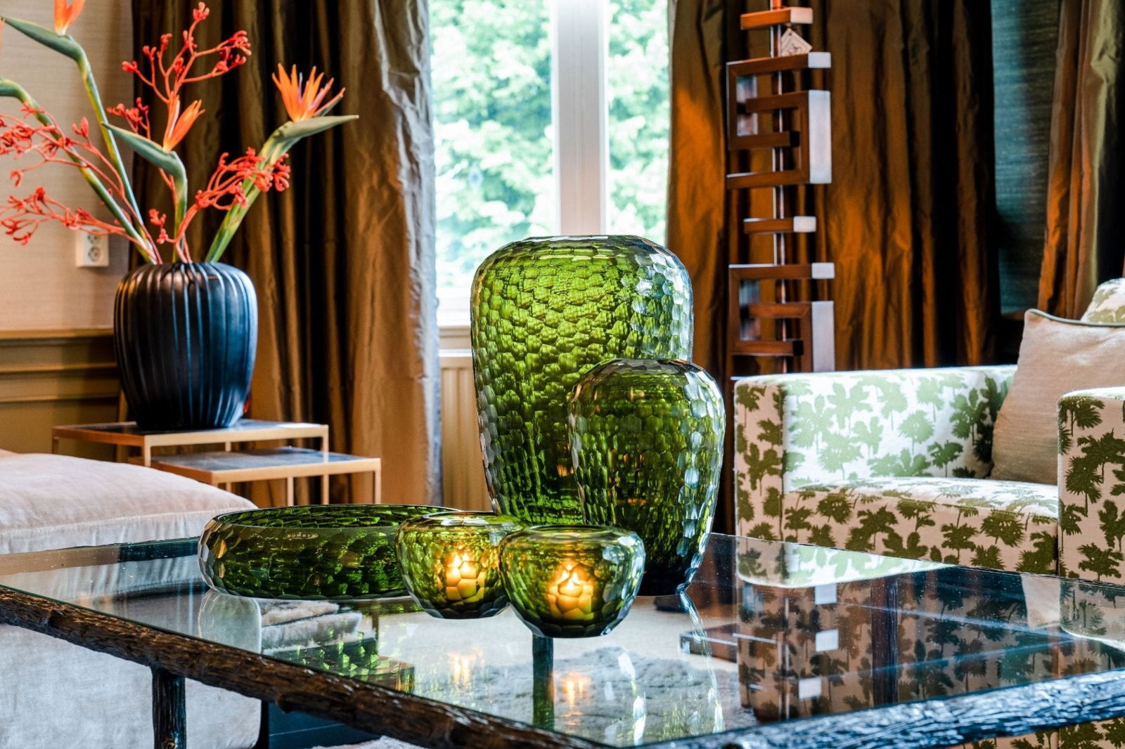 EMERALD CANDLEHOLDER - H10 D14 cm - Olive