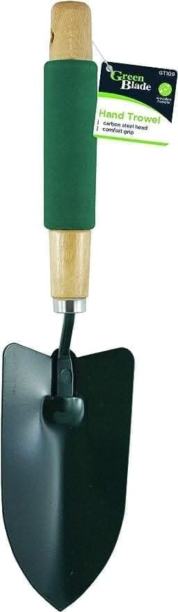 Green Blade Garden Hand Trowel Carbon Steel Wooden Handle