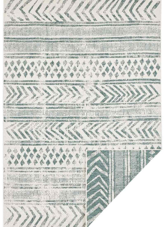 Reversible Geometric Indoor-Outdoor Flatweave Rug