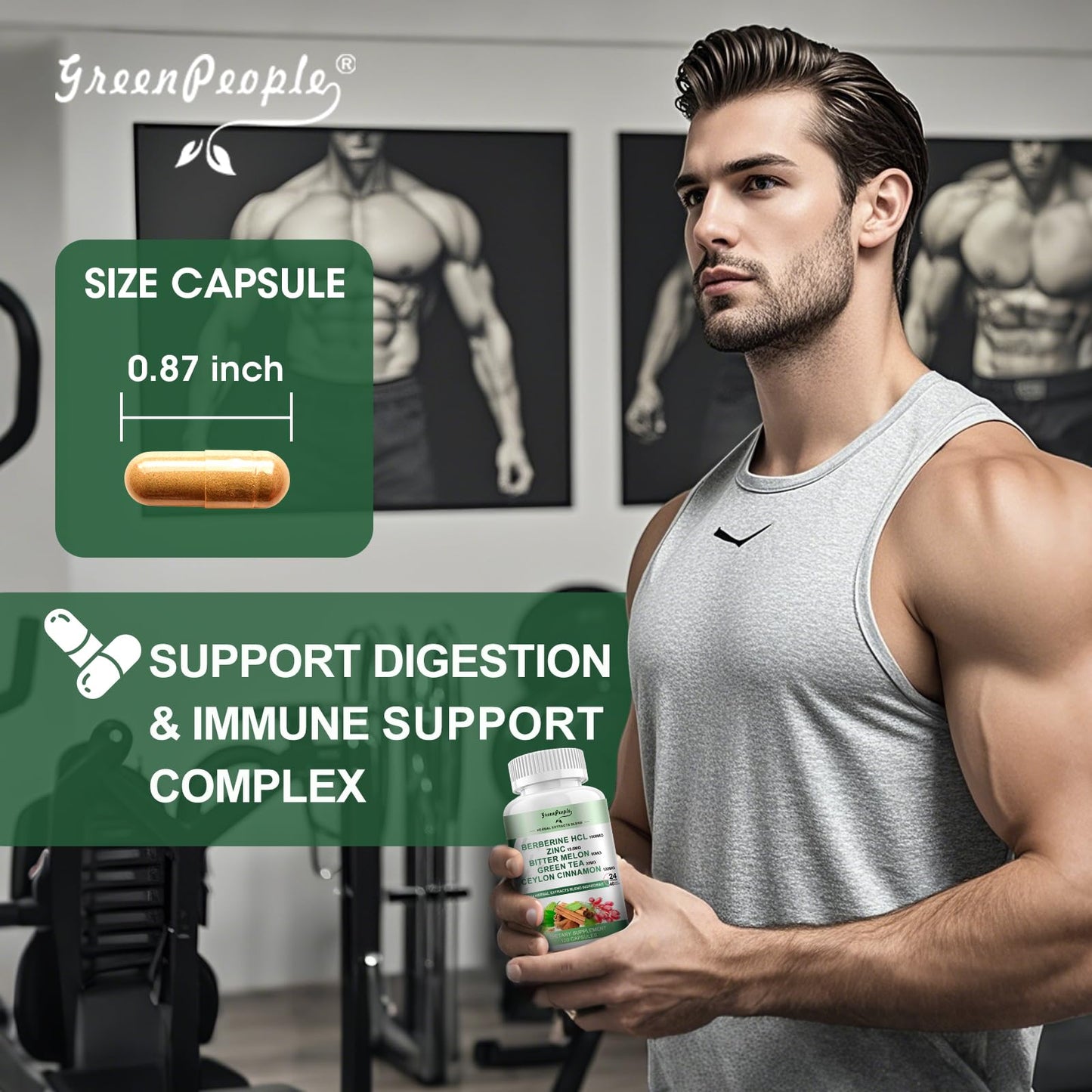 GREENPEOPLE Berberine 1500mg Liposomal - 120 Capsules | Immune Support & Energy
