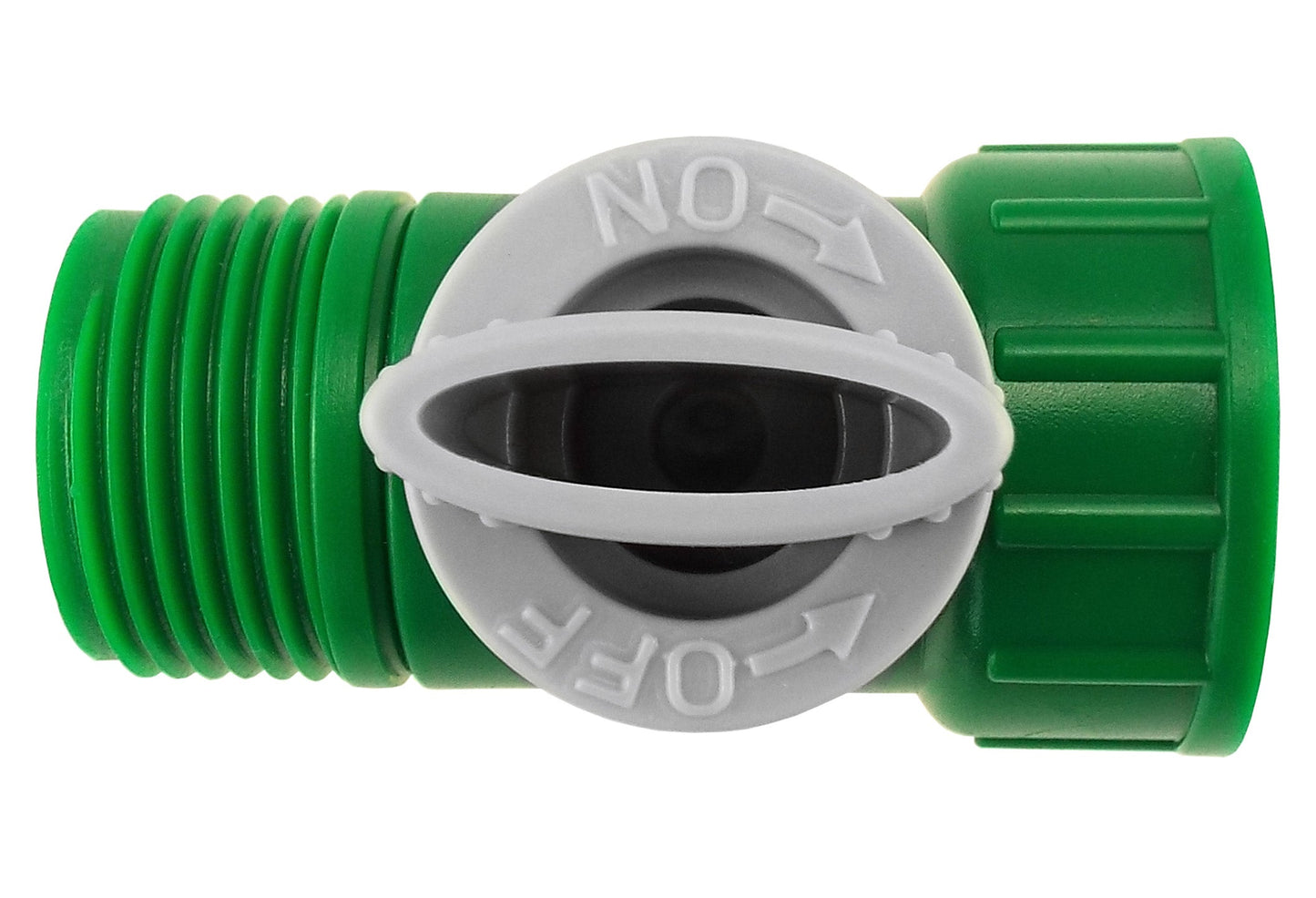 Tap Adapter with Valve 3/4in BSPM-F Green Grey Hose Pipe Fitting Water Connector