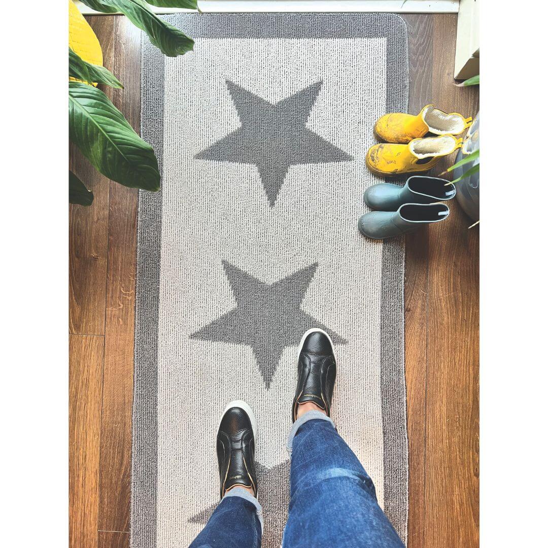 Washable Mat and Runner Star Design