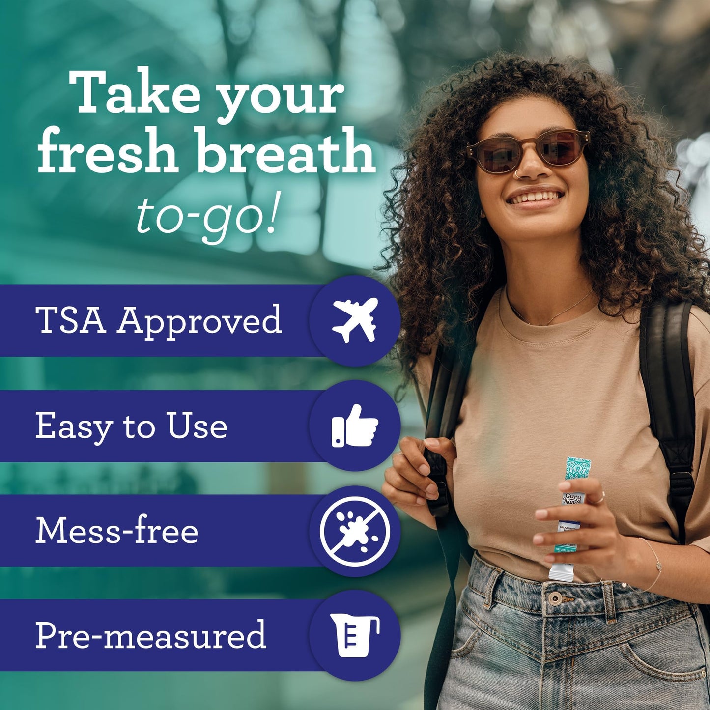 GuruNanda Travel Sachets – Coconut Oil Pulling Mouthwash with 7 Essential Oils