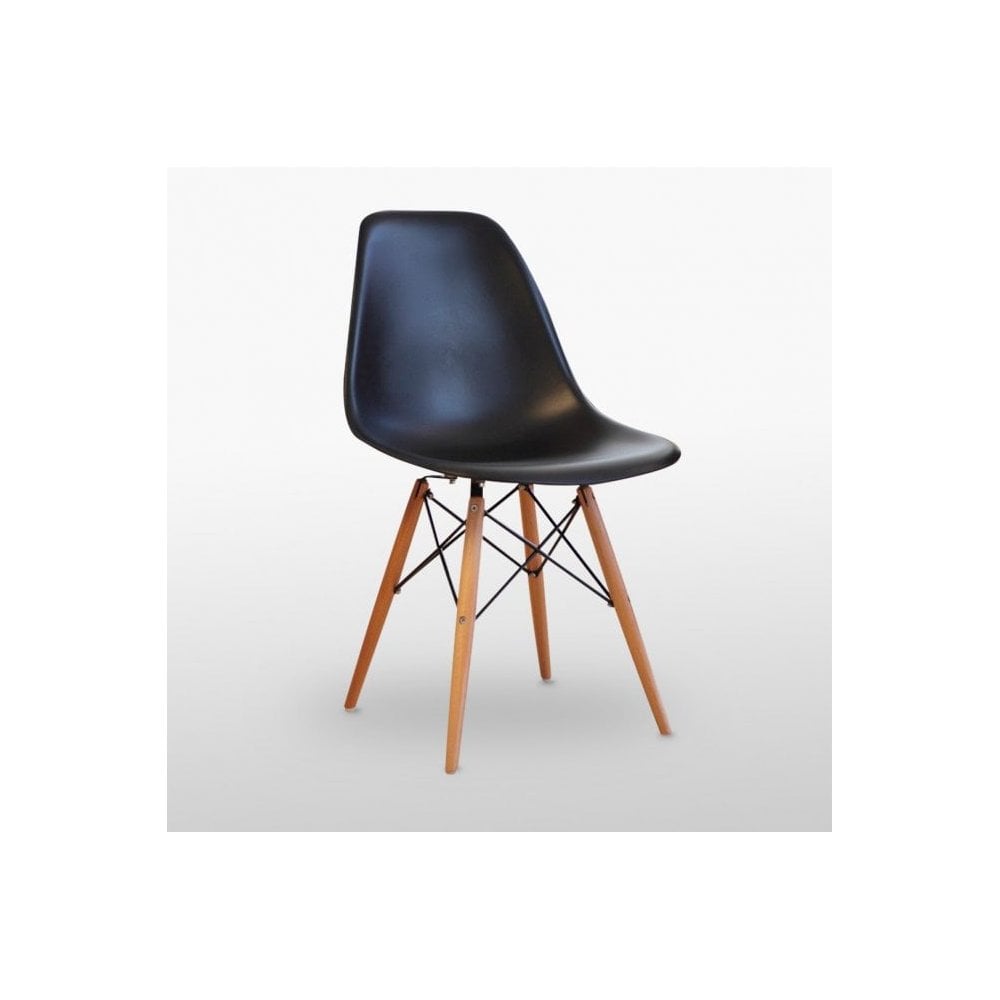 Halo Dining Table and Ghost Chair Set for 4 - Eiffel Plastic Chairs and a Rectangle Dining Table