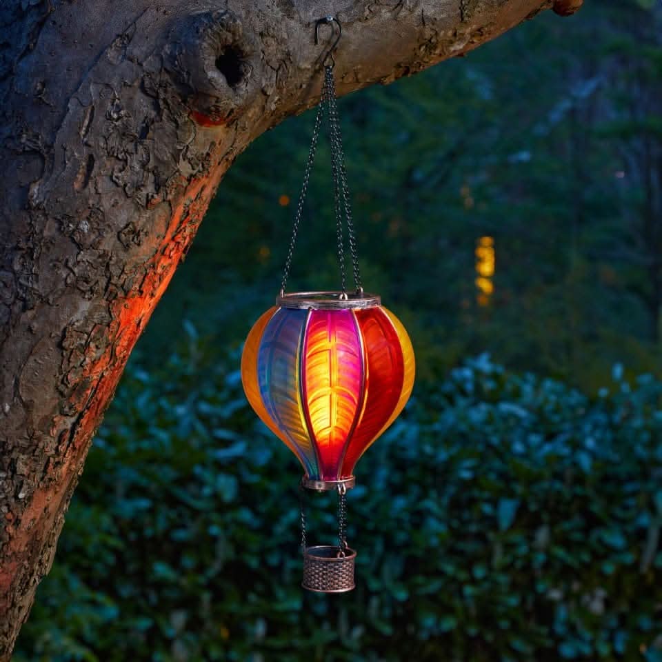 Rainbow Flaming Balloon Hanging Solar Garden Light