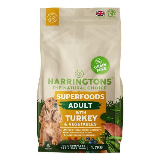 Harringtons Adult Grain Free Superfoods Turkey and Vegetables 1.7kg - Case of 4