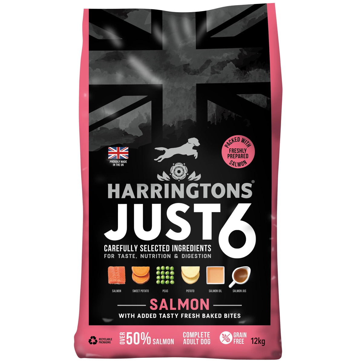 Harringtons Dog Just 6 Salmon 12kg