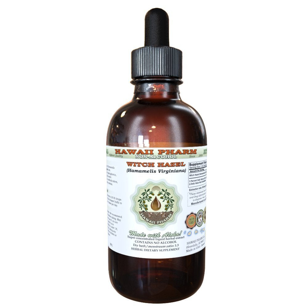 Alcohol-Free Witch Hazel Liquid Extract (Glycerite) – Hamamelis virginiana | Hawaii Pharm | USA 2 oz