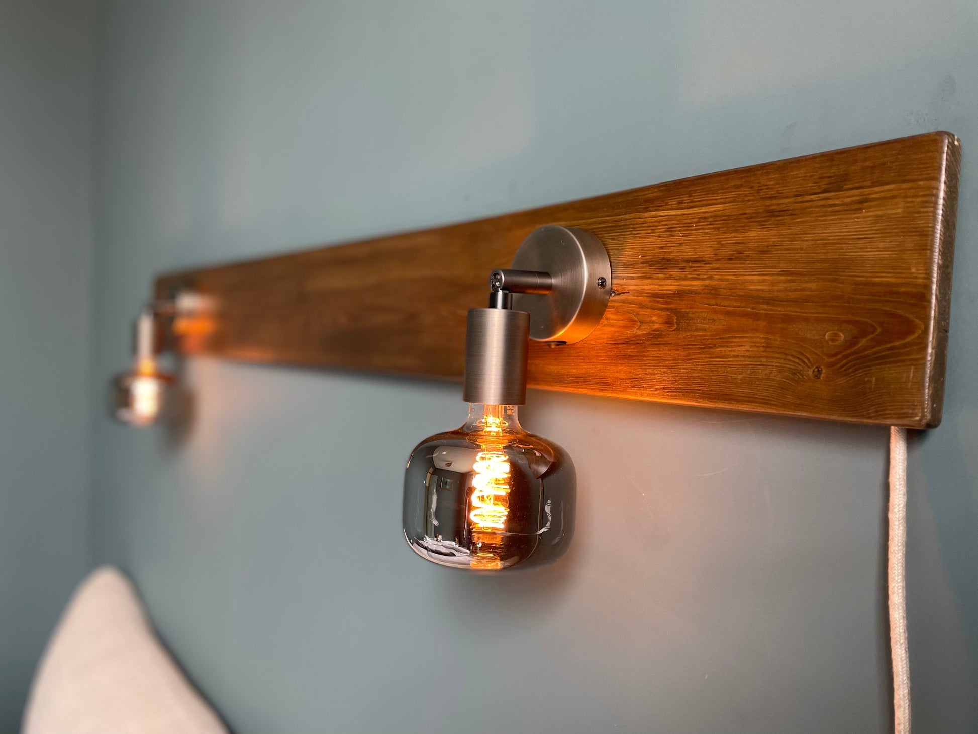 Headboard Twin Wall Lights – Handcrafted Rustic Bedside Lighting