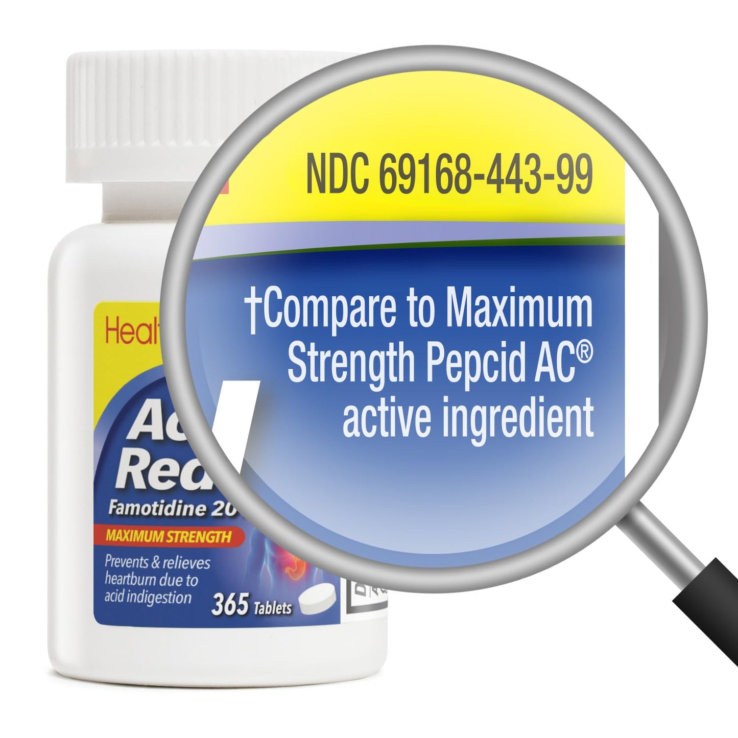 HealthA2Z Acid Reducer (Famotidine 20 mg) – Maximum Strength Heartburn Relief | 365 Tablets
