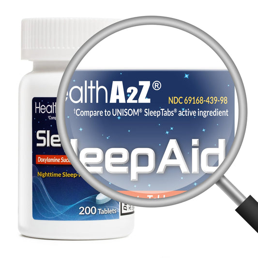 HealthA2Z Sleep Aid | Doxylamine Succinate 25 mg | 200 Count Pack (Pack of 2)
