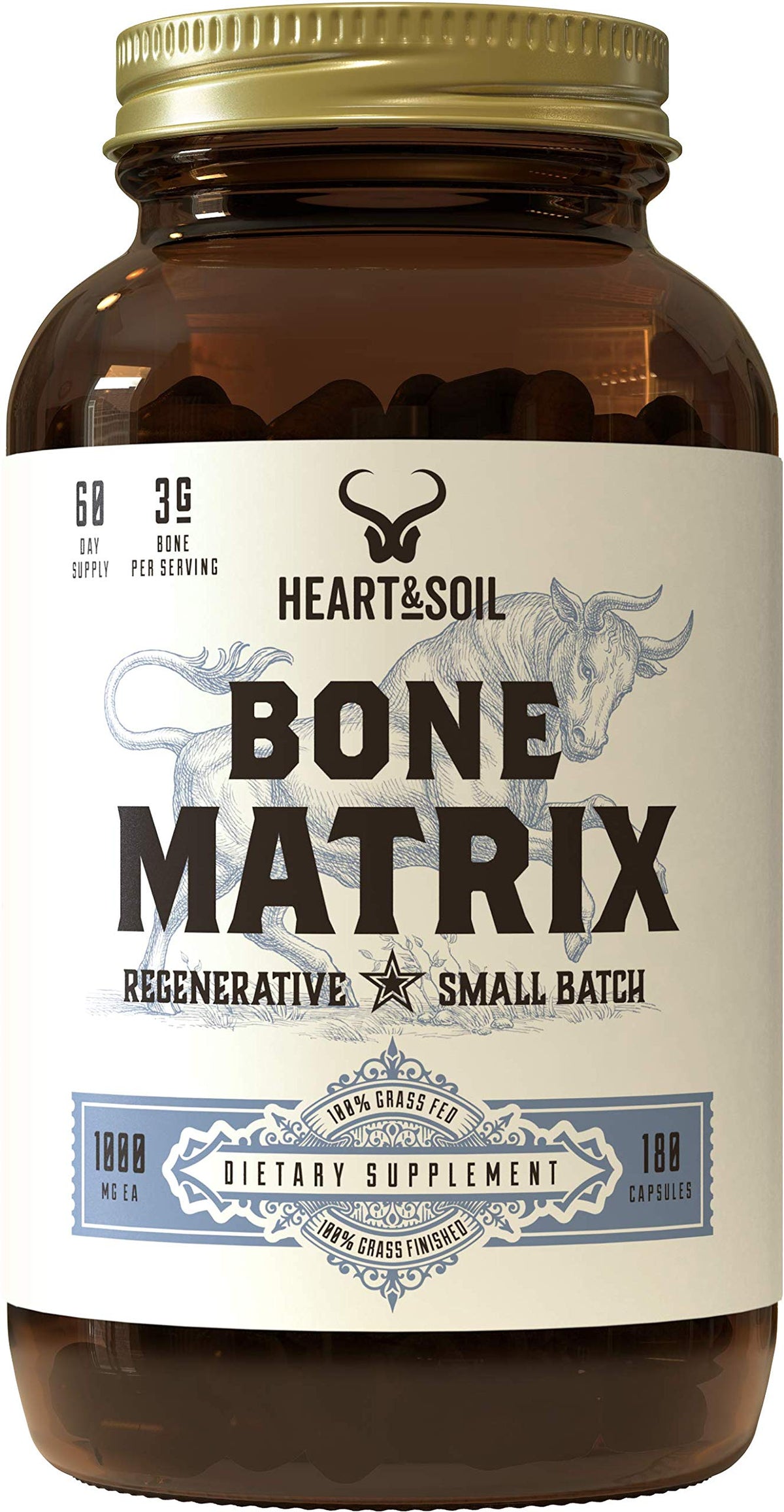 Heart & Soil Grass-Fed Bone Matrix — Joint Health & Flexibility (180 Capsules)