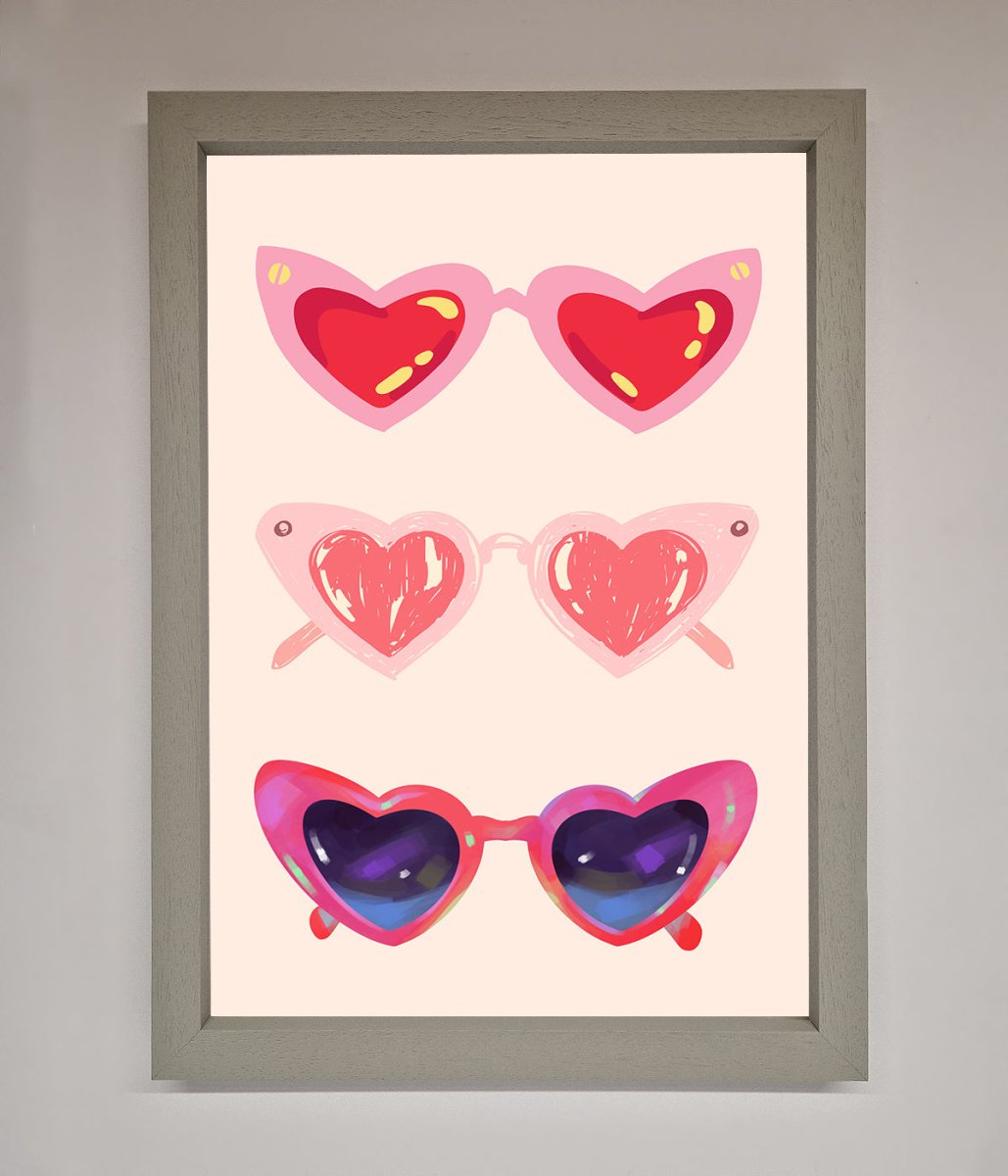 Heart Sunglasses Framed Poster