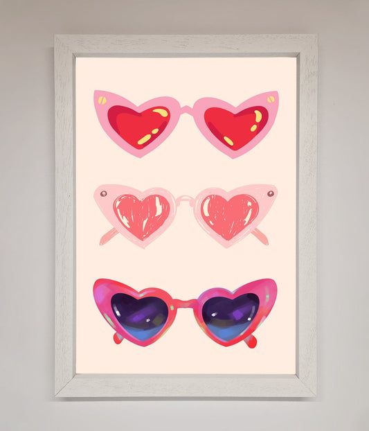 Heart Sunglasses Framed Poster