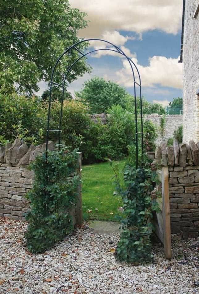 Heavy Duty Black Metal Garden Archway for Climbing Plants