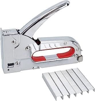 Heavy Duty Staple Gun High Powered Spring Action with 500 Staples