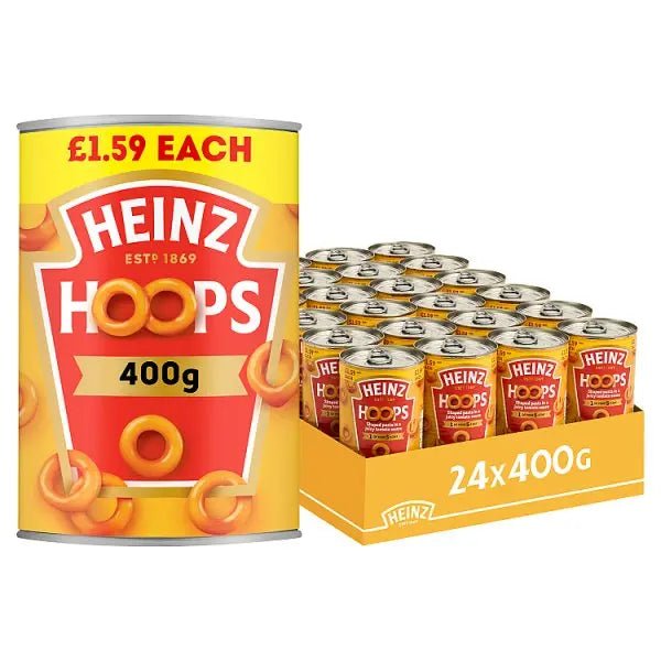 Heinz Hoops Shaped Pasta in Tomato Sauce PMP 400g (Case of 24)