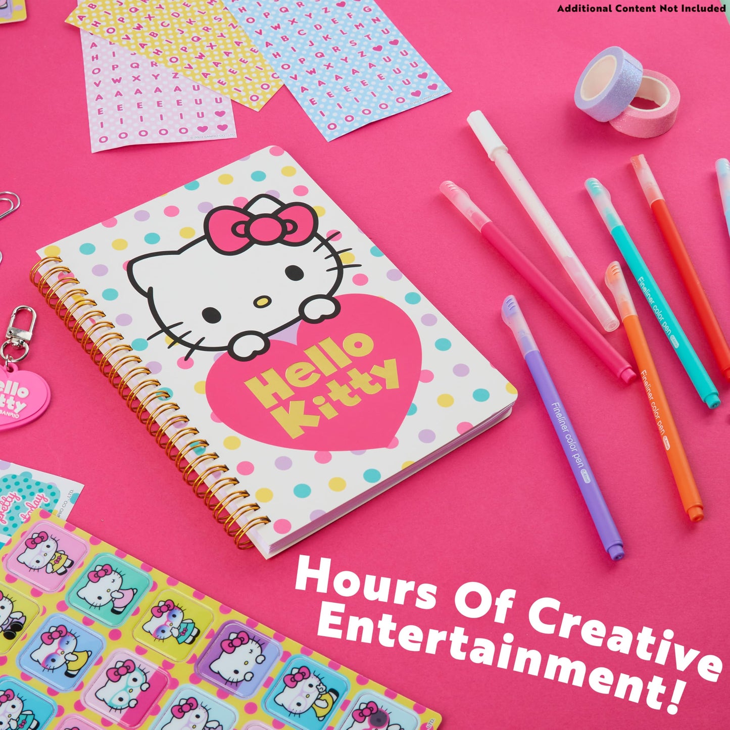 Hello Kitty DIY Journal Kit for Girls & Teens – A5 Spiral Notebook & Kawaii Accessories