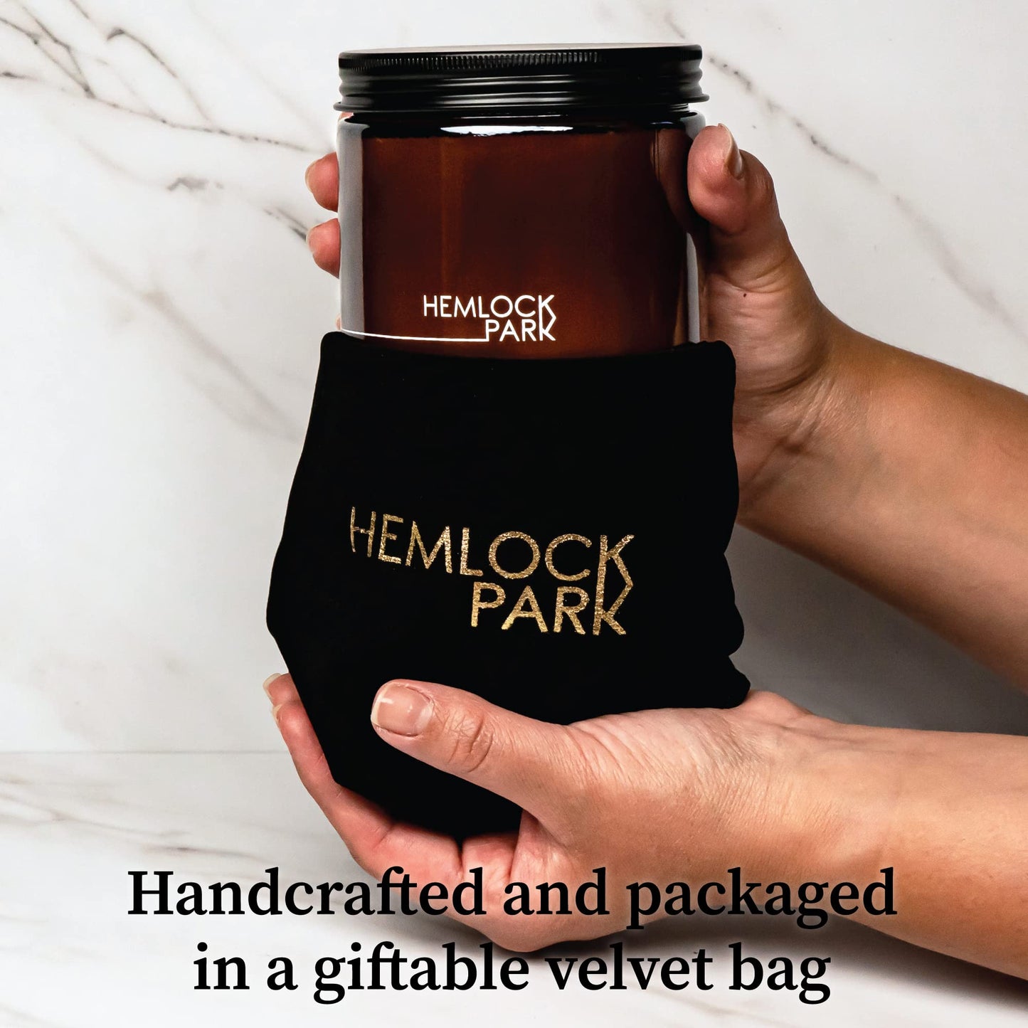 Hemlock Park Crackling Wood Wick Candle – 16 oz Coconut Wax, Smoked Palo Santo