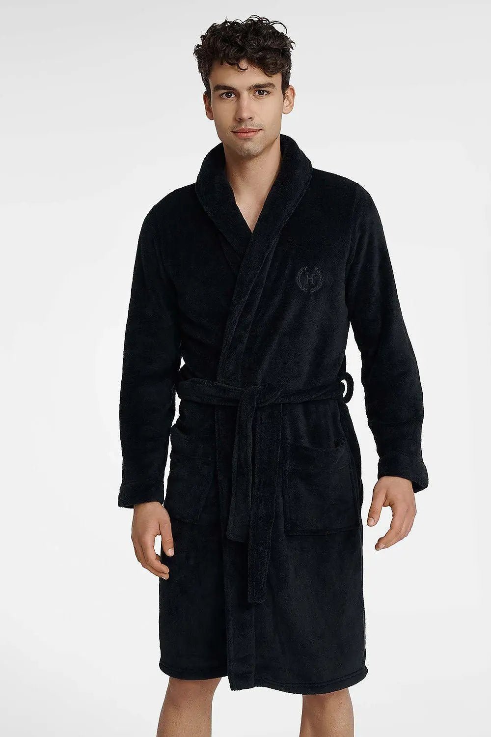 Henderson black men's bathrobe