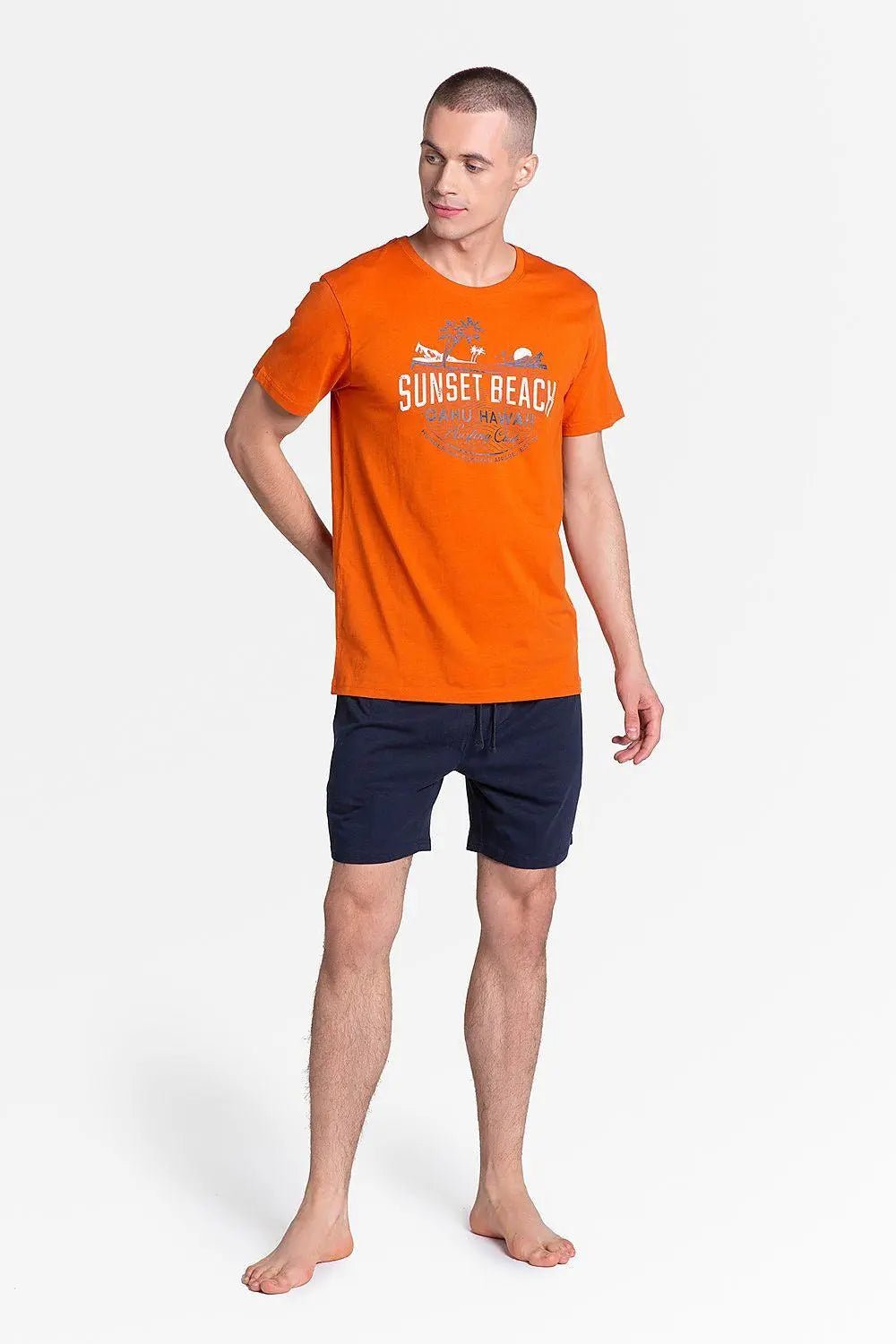 Henderson smooth, navy blue shorts led pyjamas