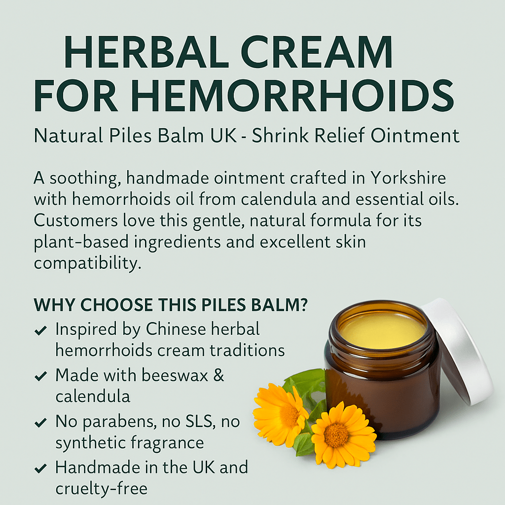 Herbal Cream for Hemorrhoids – Natural Piles Balm UK – Shrink Relief Ointment