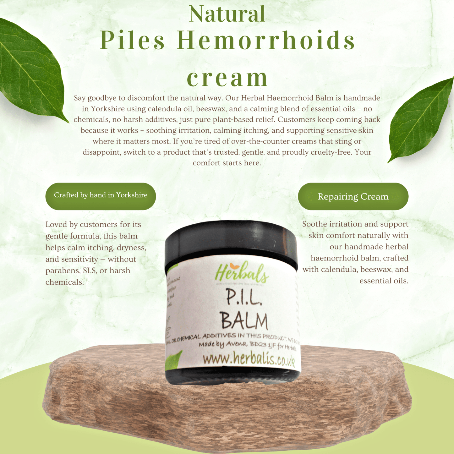 Herbal Cream for Hemorrhoids – Natural Piles Balm UK – Shrink Relief Ointment