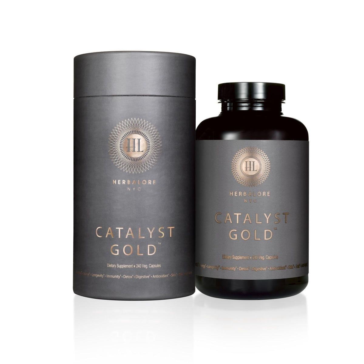 Herbalore Catalyst Gold – Natural Superfood for Immunity, Digestion, Hair & Skin (240 Capsules)