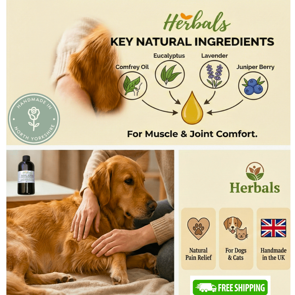 Herbalshire Animal Ache Oil | Natural Joint & Arthritis Relief for Dogs & Cats