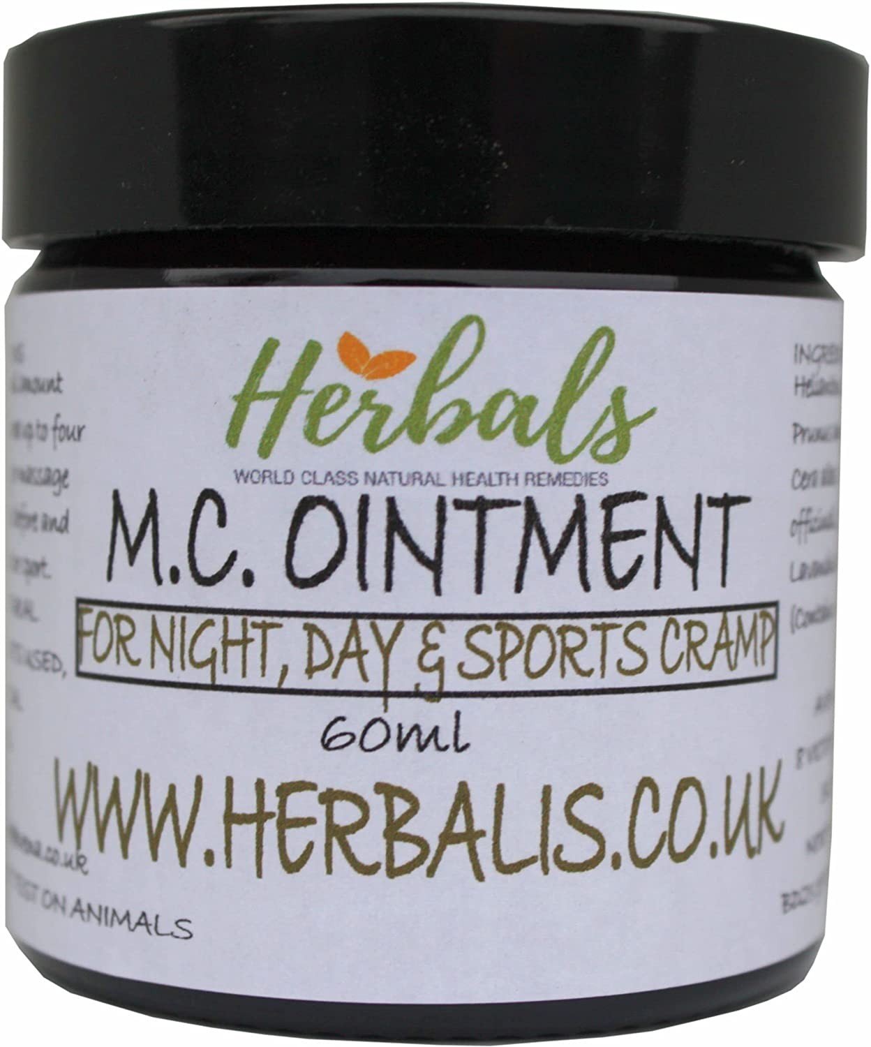 Herbalshire Natural Muscular Cramp Ointment - 60ml Muscle Cramp Cream for Pain
