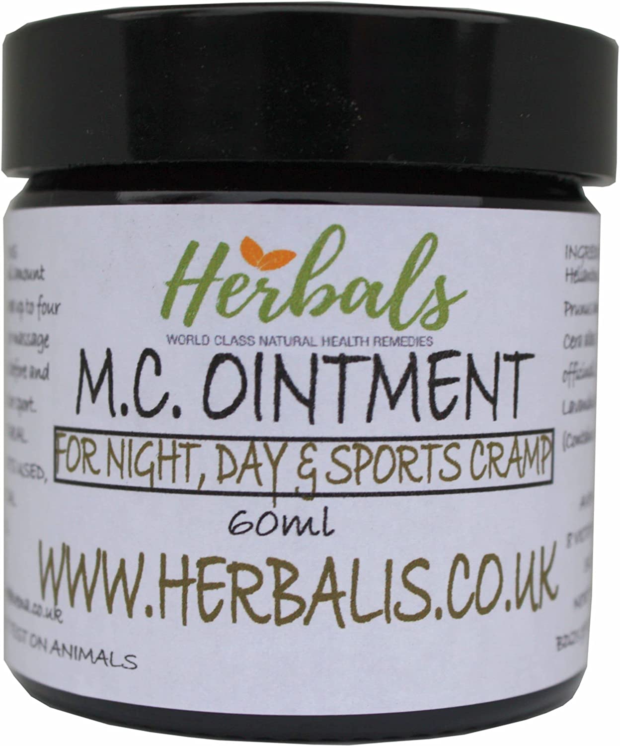 Herbalshire Natural Muscular Cramp Ointment - 60ml Muscle Cramp Cream for Pain