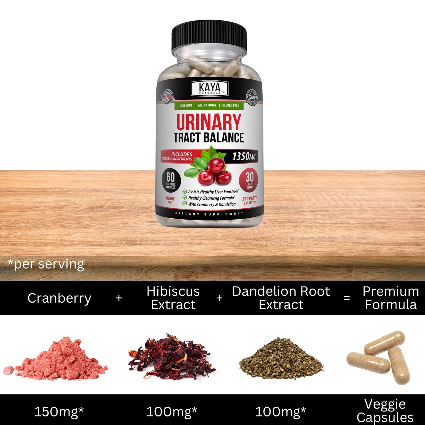 Kaya Naturals D-Mannose 60 Veggie Capsules (Pack of 2) | Urinary Tract & Bladder Health
