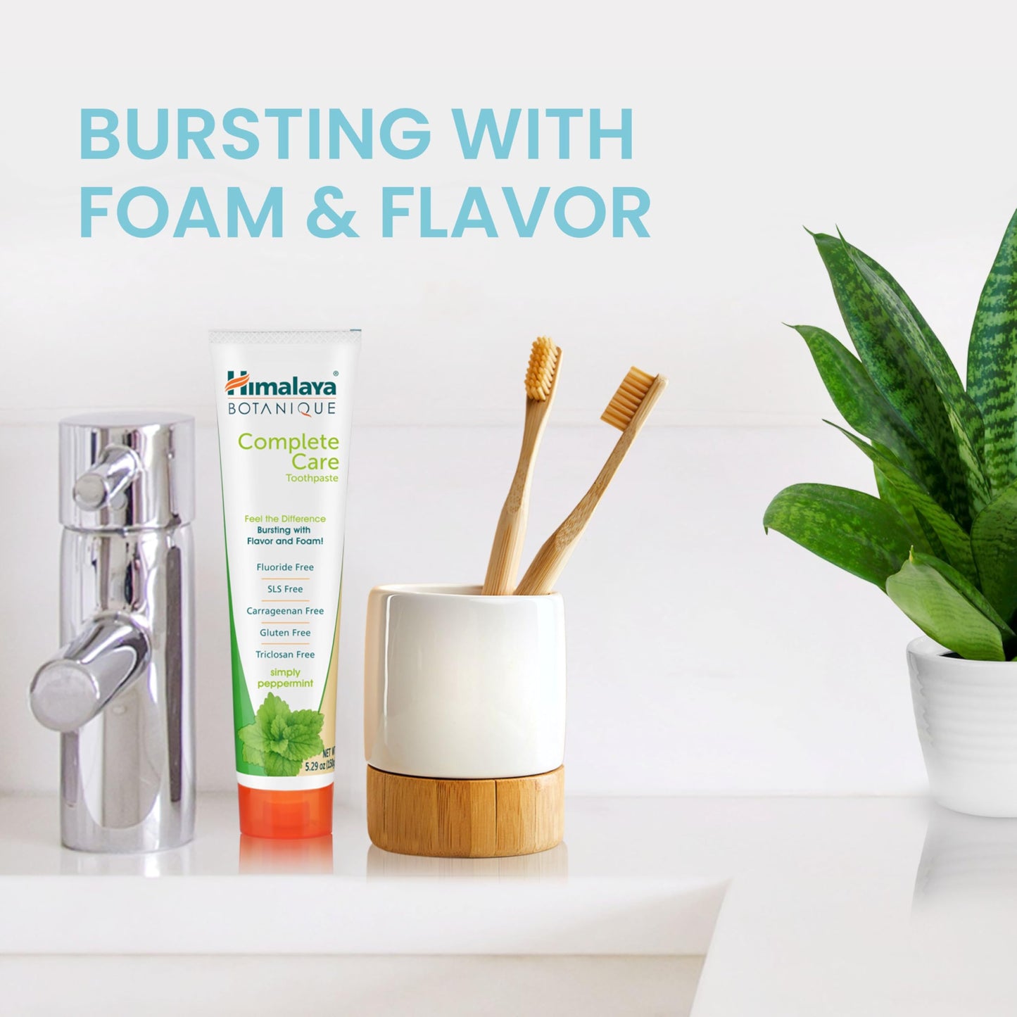Himalaya Botanique Complete Care Toothpaste - Herbal, Fluoride Free, SLS Free, Cruelty Free | 5.29 oz (4 Pack)