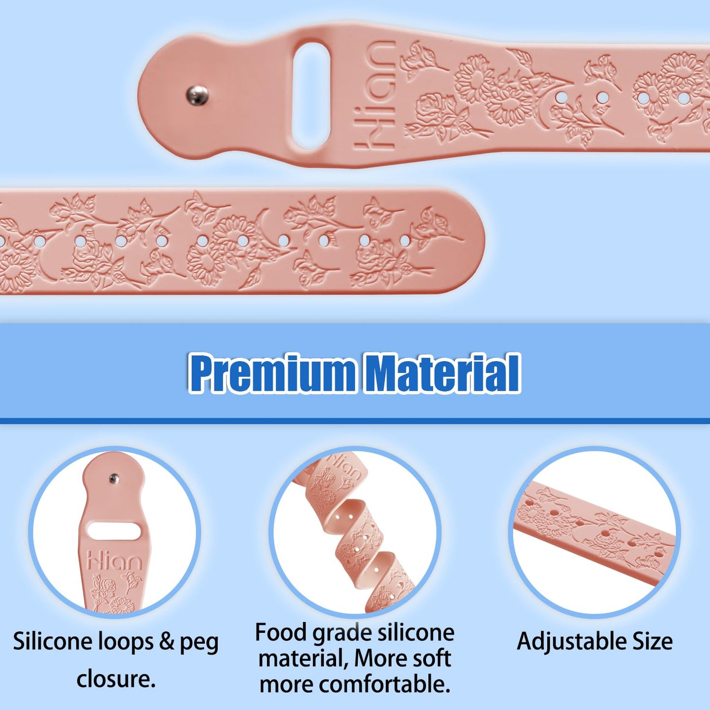 Hion Motion Sickness Wristbands - Acupressure Nausea Bands (3 Pairs: Pink Black Beryl)