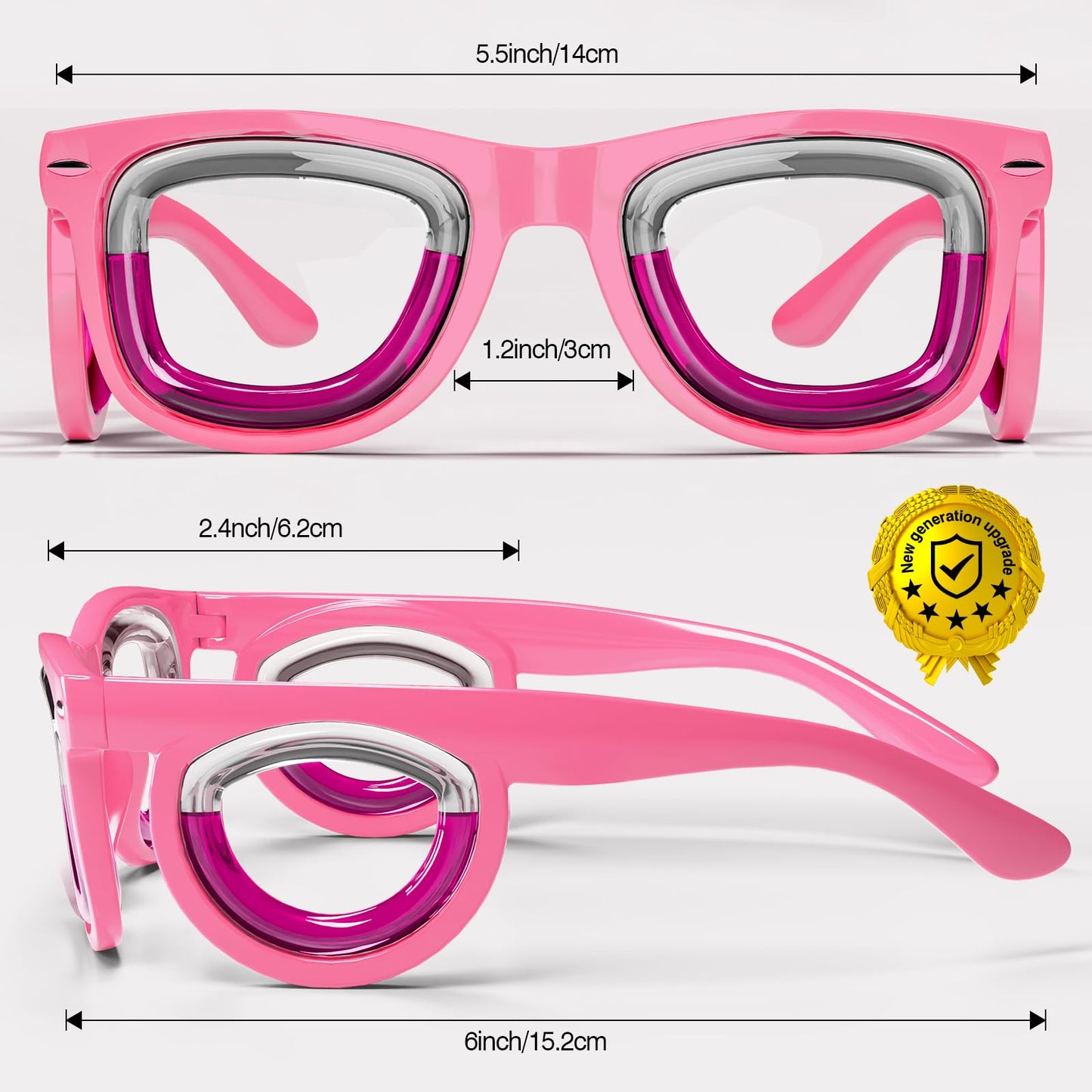 Hion 2 Pairs Adult Anti-Motion Sickness Smart Glasses - Ultra-Light Travel Relief (Pink/Black)