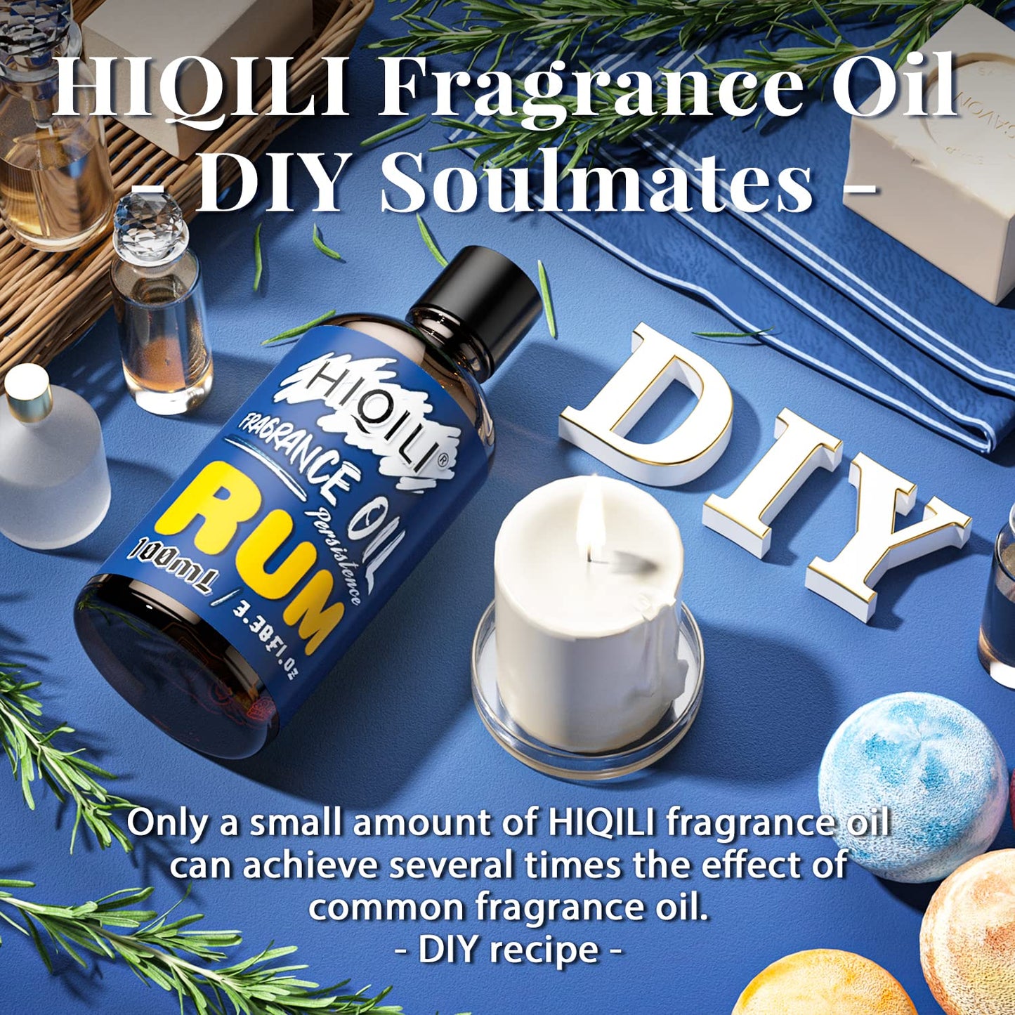 HIQILI Rum Essential Oil - Sweet Mellow Fragrance for Diffuser & DIY (3.38 fl oz)